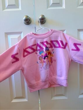 Target Pink Graphic Kids Sweatshirt with Colorful Character Print